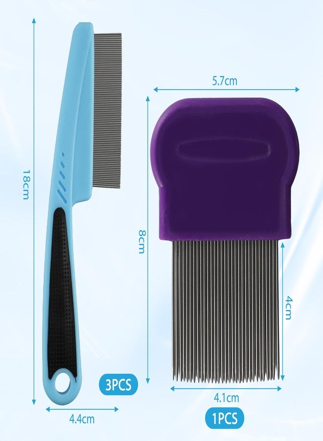 PKRFCJ 3 Pcs Dandruff Scalp Comb, Psoriasis Combs Removal for Women, Men, Children and Adults (Red Blue Pink) with 1 Dandruff Comb (Purple) - Image 2